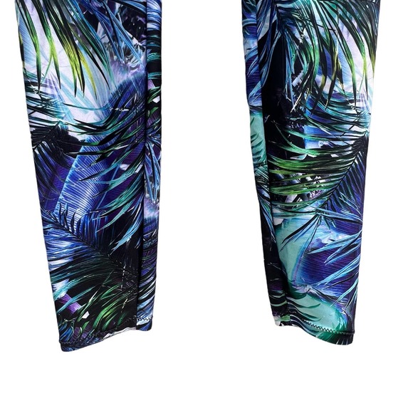 Luciana Grimaldi Designer Green Jungle Fern Sport work out Leggings size M - Picture 4 of 6
